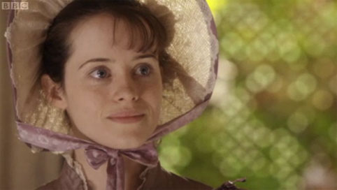 Claire Foy (Amy Dorrit) wears Papilionaceous in the 2008 BBC production of Little Dorrit.