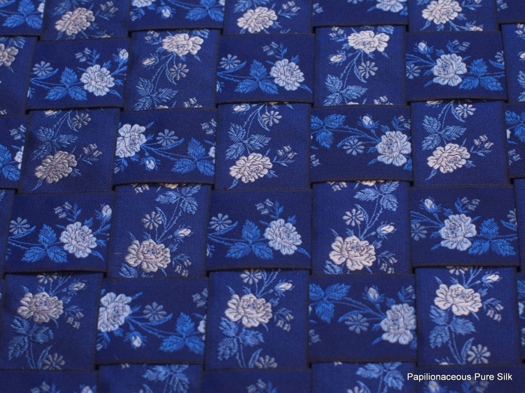 Blue Roses bookmark silk