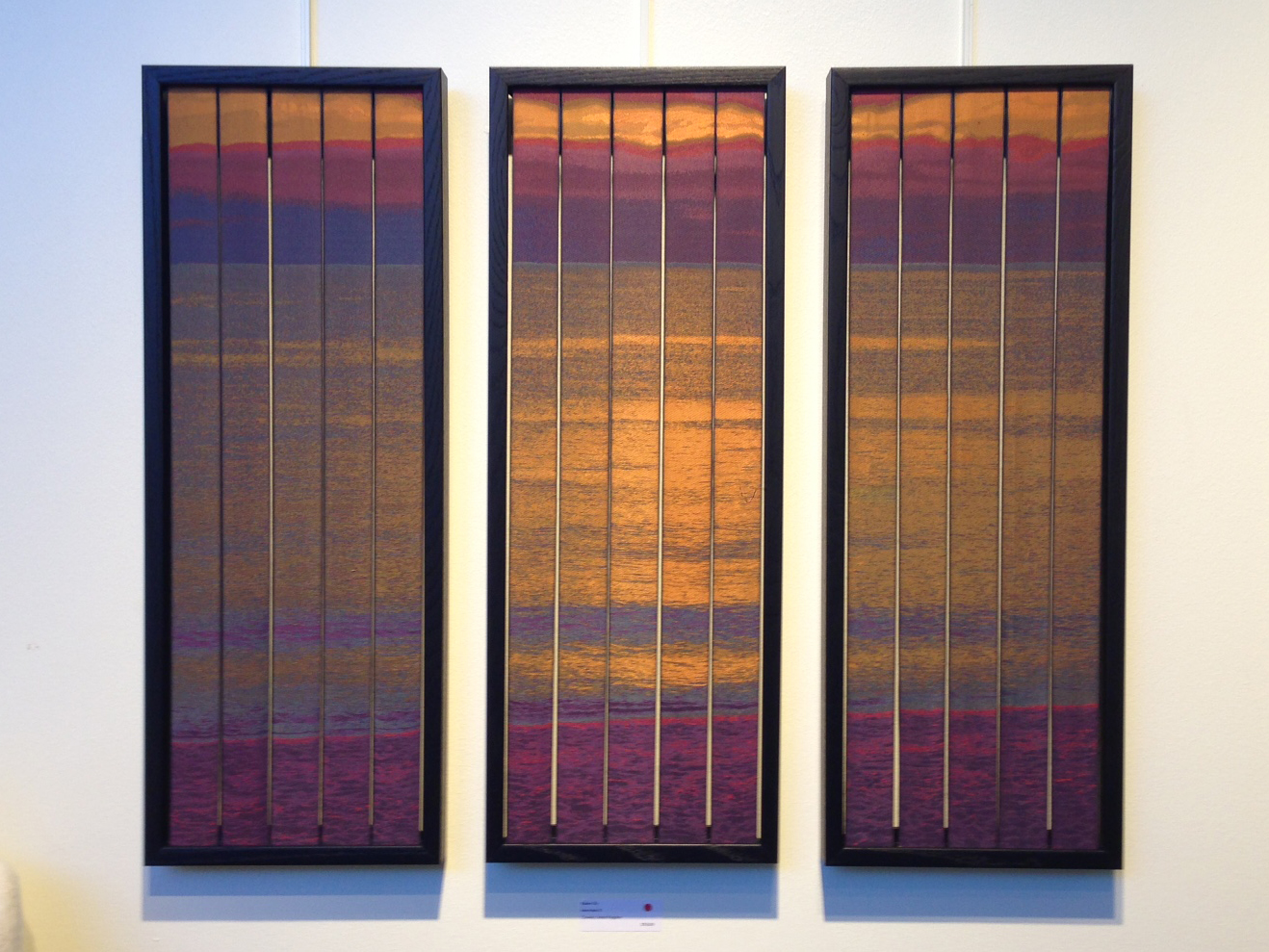 Interludes III jacquard woven silk triptych by Robert Ely on display at Complexity 2016