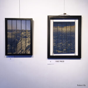 Into the Sea & Interludes II, Woven silk panels at The Flavel Arts Centre, Dartmouth