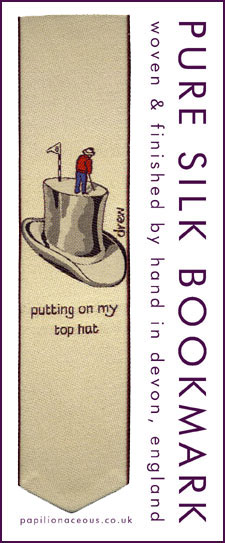 putting on my top hat bookmark
