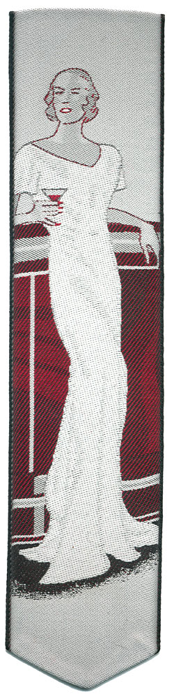 Jacquard Woven Silk Bookmark Martini Red