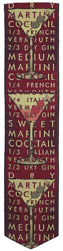 Jacquard Woven Silk Bookmark Martini Red