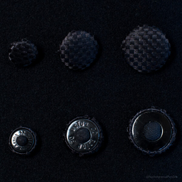 black silk basketweave buttons