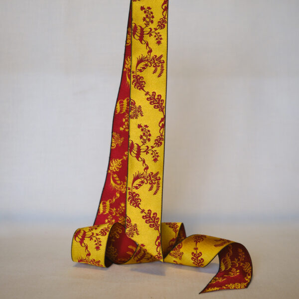 Leman Saffron silk ribbon 40mm wide jacquard silk ribbon