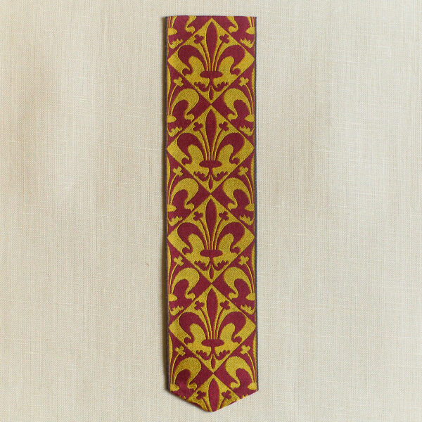 Fleur de lis Jacquard Woven Silk Bookmark