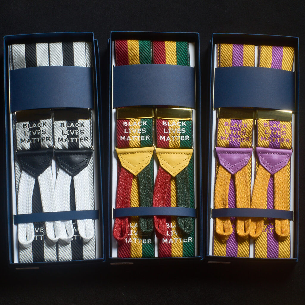 Custom Silk Braces - Papilionaceous ~ Jacquard Silk Ribbon Weavers