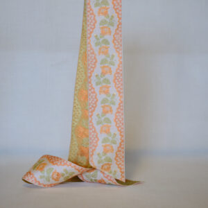 Ross Peach, 55mm wide jacquard silk ribbon
