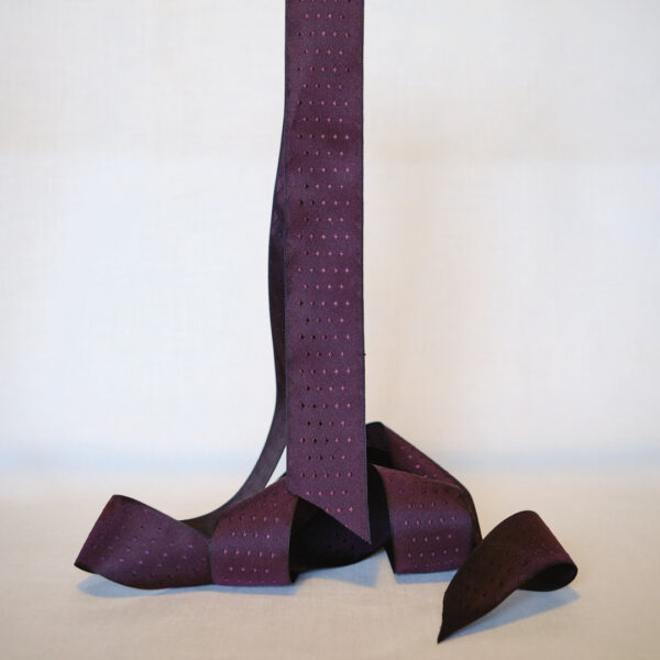 Victoria plum silk ribbon 40mm wide jacquard silk ribbon