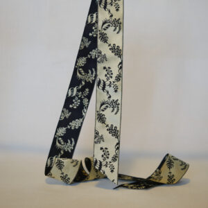 James Leman Bone silk ribbon 40mm wide jacquard silk ribbon