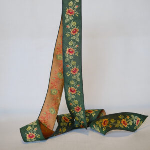 Amy Green silk ribbon 40mm wide jacquard silk ribbon
