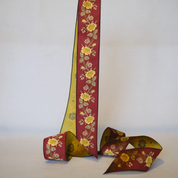 Amy honeysuckle silk ribbon 40mm wide jacquard silk ribbon