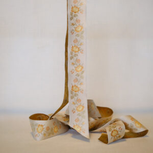 Amy copper silk ribbon 40mm wide jacquard silk ribbon
