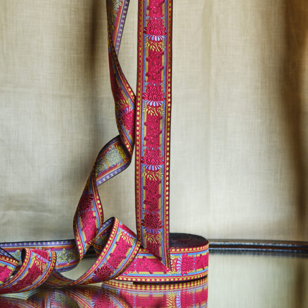 Sörmlands ribbon, deep red/blue