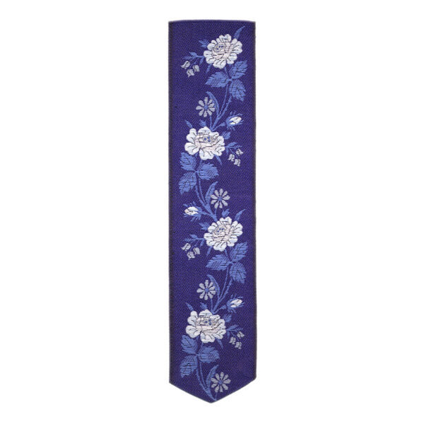 Blue roses silk bookmark