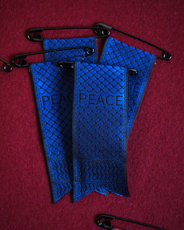 Kufiya x Tatreez peace ribbon - blue/black
