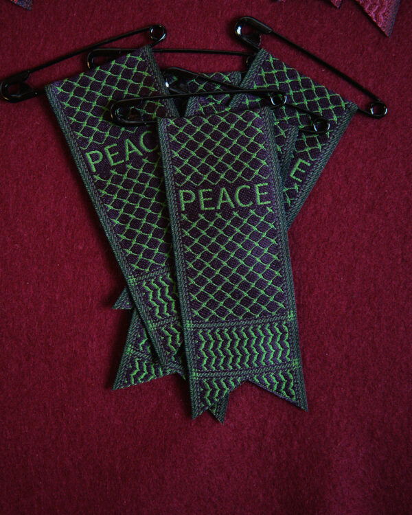 Kufiya x Tatreez peace ribbon - purple/green