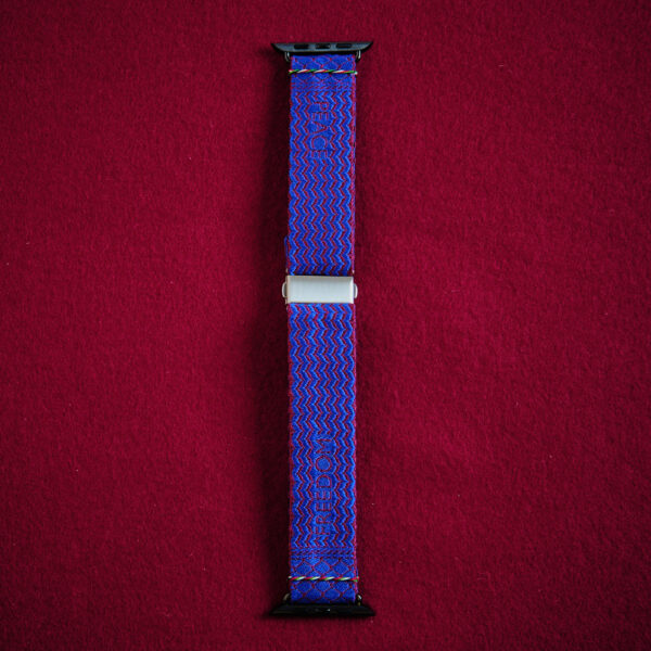 Peace strap, blue/red, titanium clasp