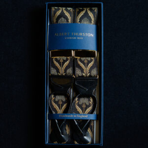 Thistle Silk Braces Black Gold