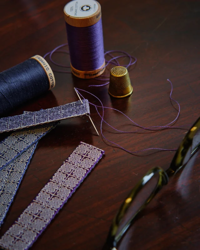 Finishing Friday

Currently hand stitching the ends of some sample watch straps (second iteration) for the lovely new Amethyst & Lapis Lazuli watches from @j.s.watchmaking 

It occurred to me that most often we see leather straps being finished, and one of the final steps is to reach for a lighter, or maybe a soldering iron, and to melt the end of the stitches to secure them

We don't do that. As you can see, the sewing thread is cotton, and neither it, nor the natural silk that we weave with, melt

So all our stitching is knotted and sewn in as it is in tailoring & dressmaking

And it means our products retain an all natural fibre construction