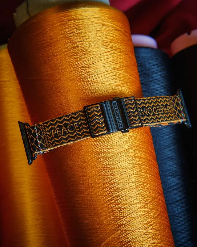 Weavers weave

Embroiderers embroider

Woven silk watchstrap all set-up as requested, and ready to ship

🍎 adaptors and @zuludiver buckle

20mm wide two-piece watch strap
£24 from each strap sale (ie. 50% of VAT inclusive selling price of £48) donated to Médecins Sans Frontières

Buckles and adaptors extra

Patterns inspired by the work of Kufiya weavers @hirbawi and colours by
the Palestinian embroidery tradition termed Tatreez
[Tatreez meaning embroidery in Arabic, but culturally specifically associated with Palestinian embroidery]

A note on cultural appropriation:
Neither Kufiya or Tatreez are present in my ancestral heritage (as far as I know)
My relationship to them is via the medium of textiles
In drawing inspiration from, and in reference to, the work of cultures that are not my own, the aim is to draw attention to them and through these projects raise funds and awareness for them
That being the case, if anyone viewing this feels that something is not appropriate, and/or even though we are not trying in any way to present these designs as authentic, that something goes against the spirit of the original sources, do please let us know

Thank you
